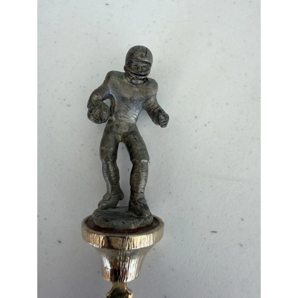 Vintage Metal Letter Opener w/ Pewter? Football Player 8 Inch Figurine
